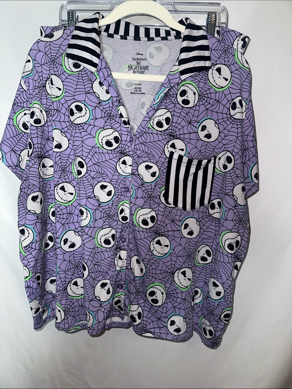 Disney The Nightmare Before Christmas Purple Jack Skellington shorts pajamas